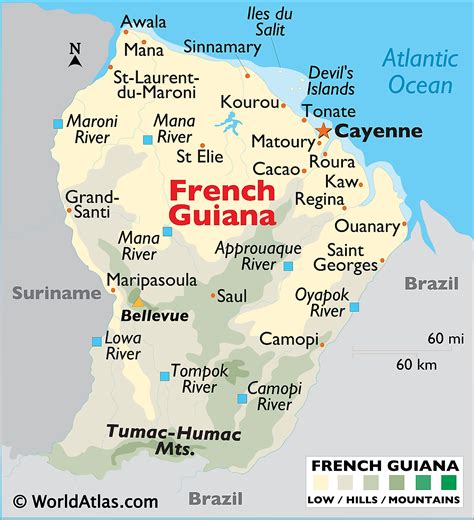 mapa de guyana francesa